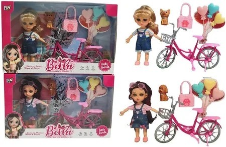 BONECA BELLA C/BICICLETA E ACES.
